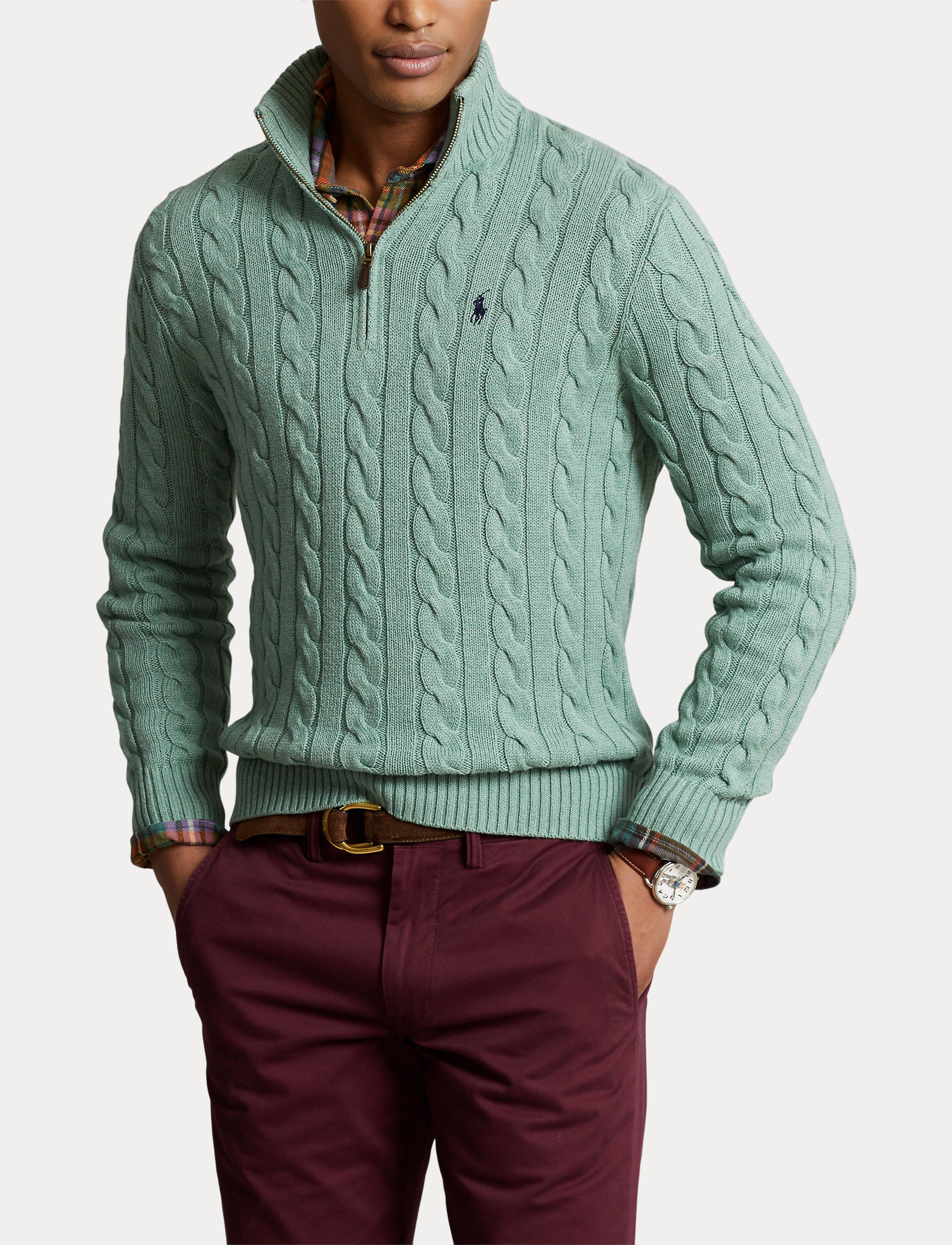 Polo zip outlet sweater