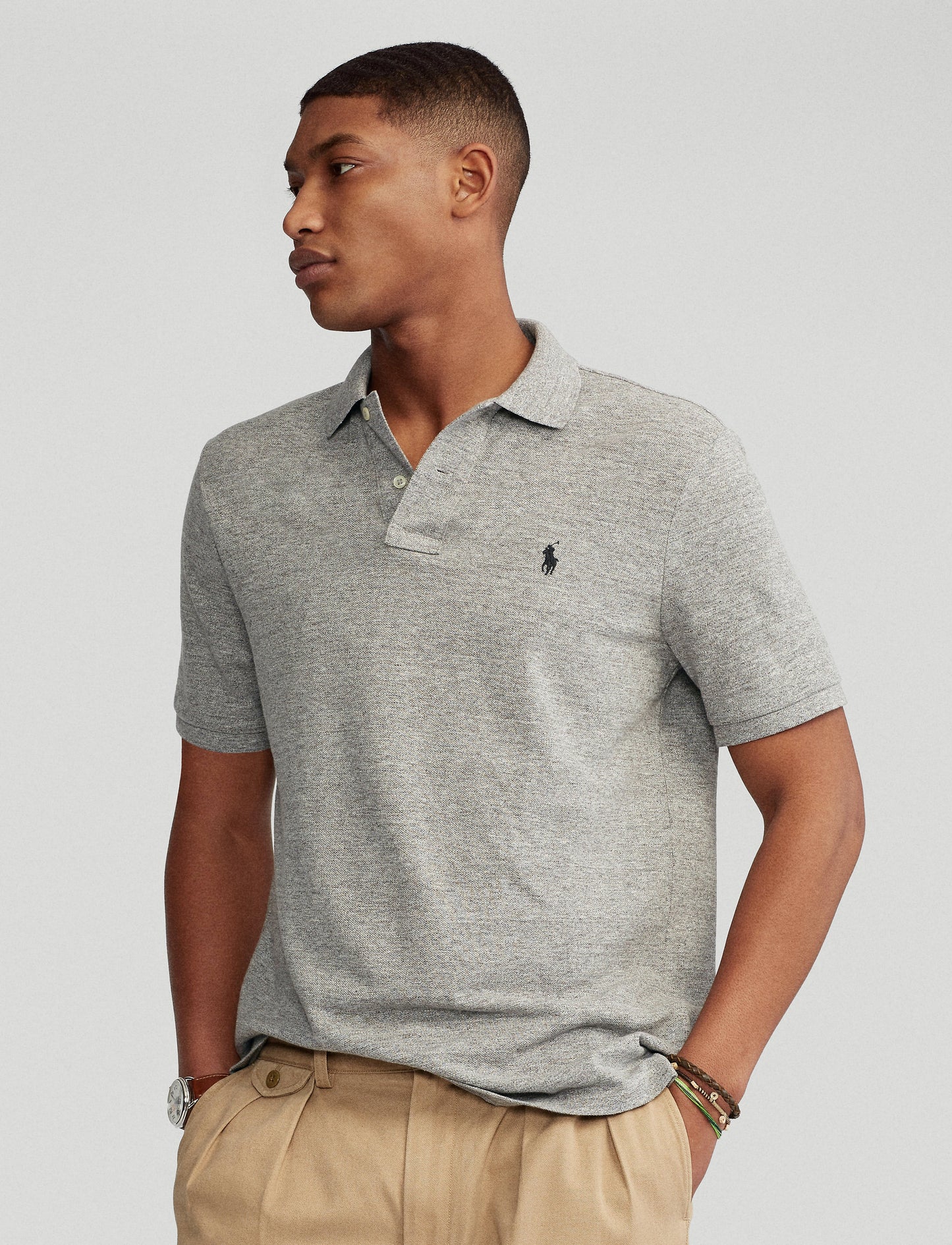 Polo Ralph Lauren Classic Fit Mesh Polo Heather