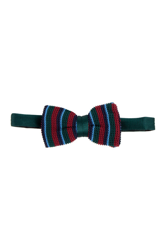 Ascot Knitted Bow Tie Burgundy Pattern