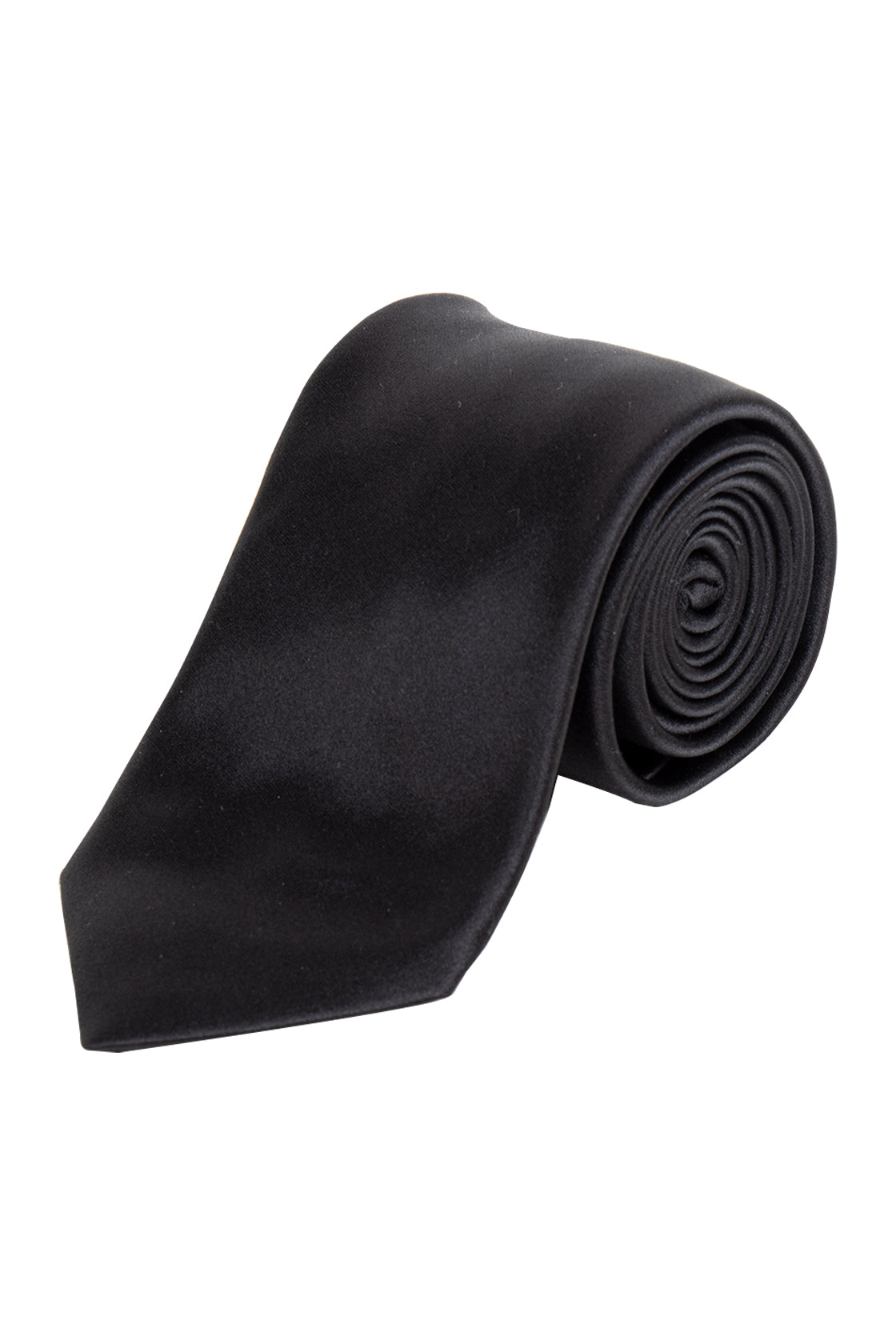 Ascot Silk Plain 8cm Tie Black
