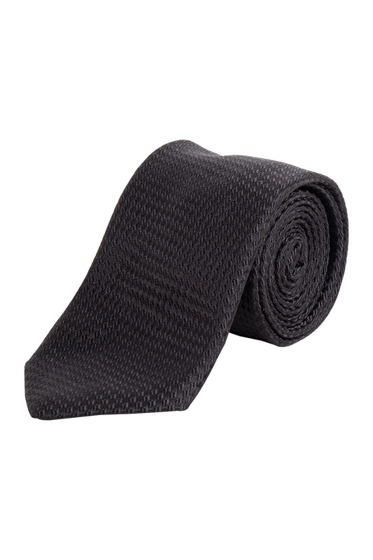 Ascot Textured 8cm Tie Black