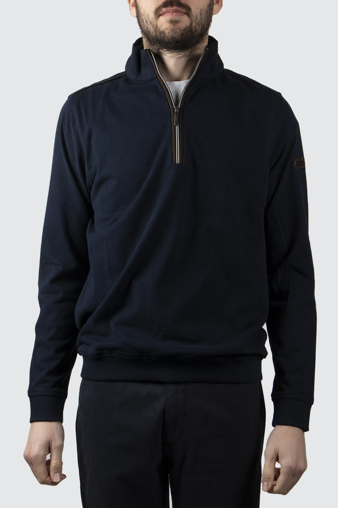 Bugatti Quarter Zip Knit Navy