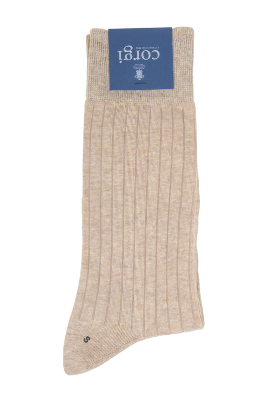Corgi Cotton/Nylon Rib Socks Natural
