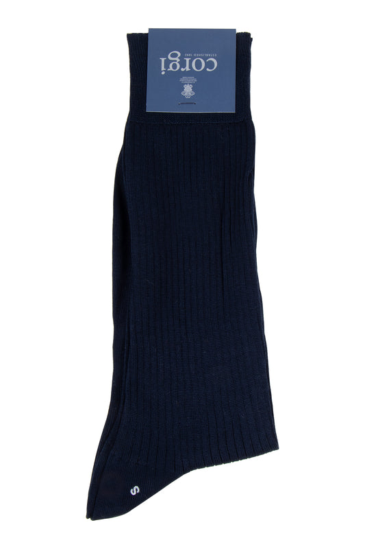 Corgi Cotton/Nylon Rib Socks Navy