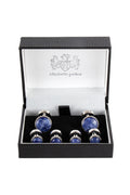 Elizabeth Parker Blue Aven/Silver Cufflink & Lapel Set 2908SET