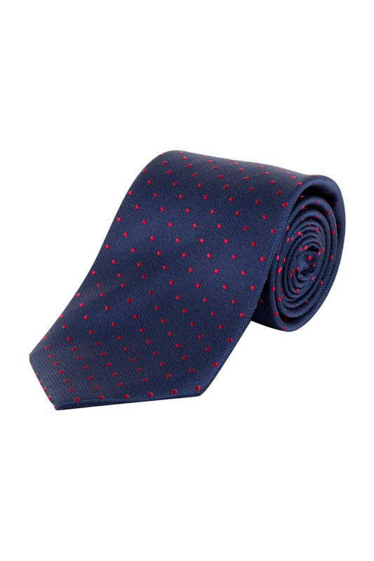 Eterna Navy/Red 7.5cm Silk Tie