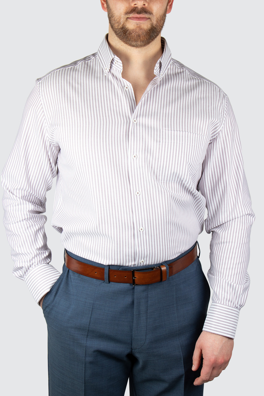 Eterna Modern Fit Business Shirt Purple Stripe