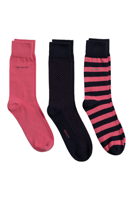 Gant Stripe & Mini Dot Socks 3Pk Rapture Rose