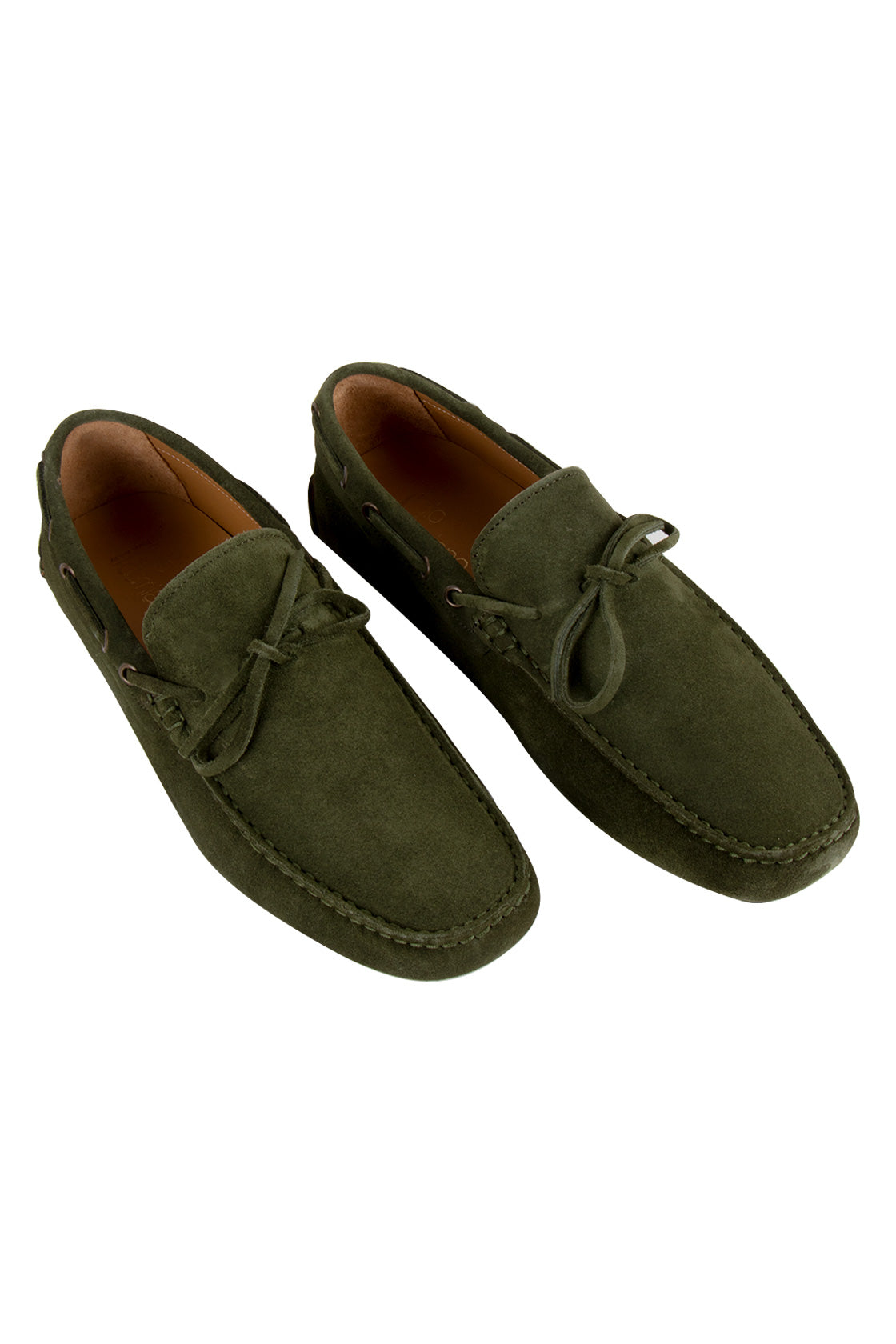 Gio Damiano Camoscio Suede Loafers Olive