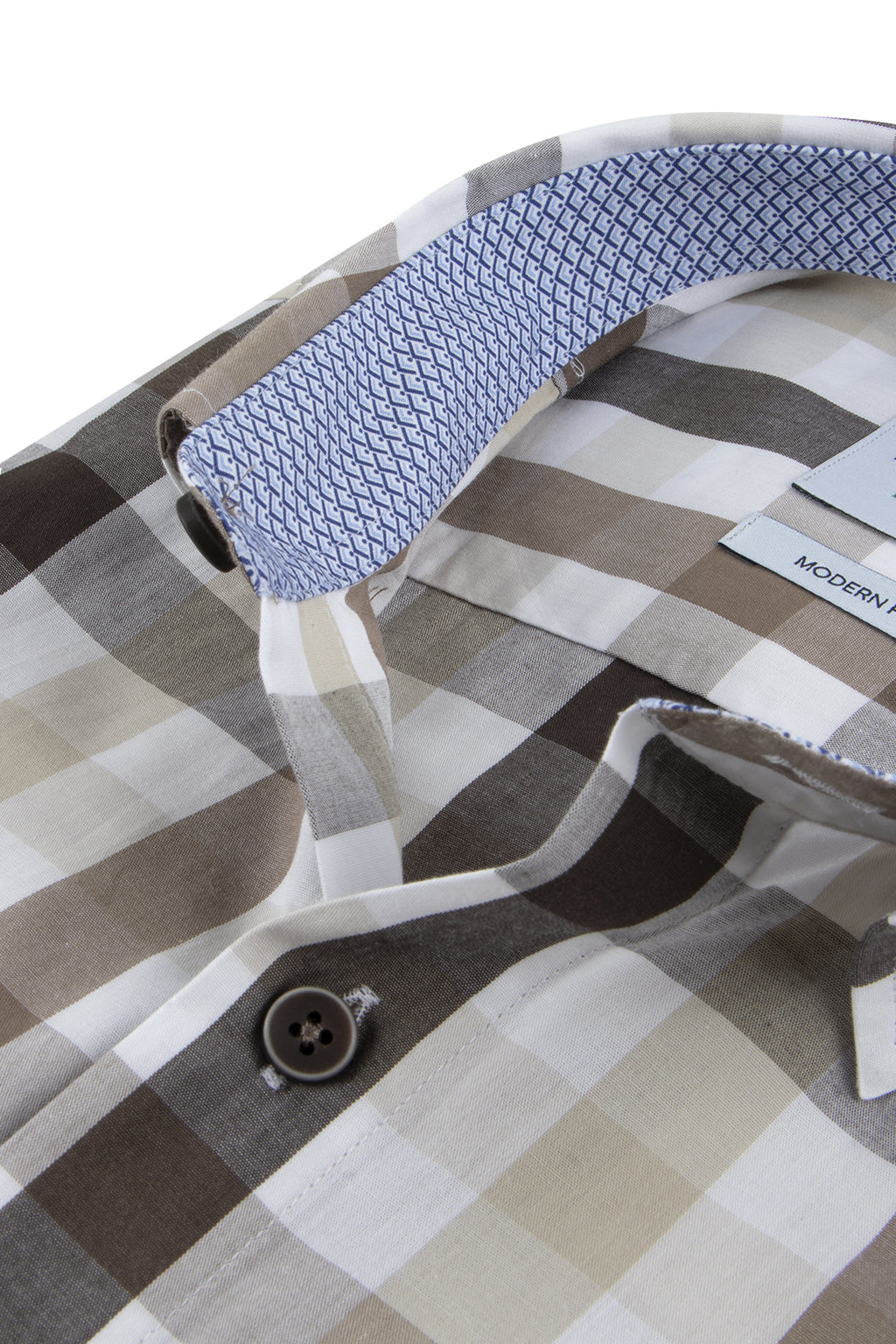 Haupt Modern Fit Shirt Brown Check