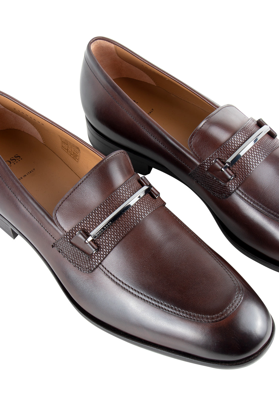 Hugo boss cheap brown loafers