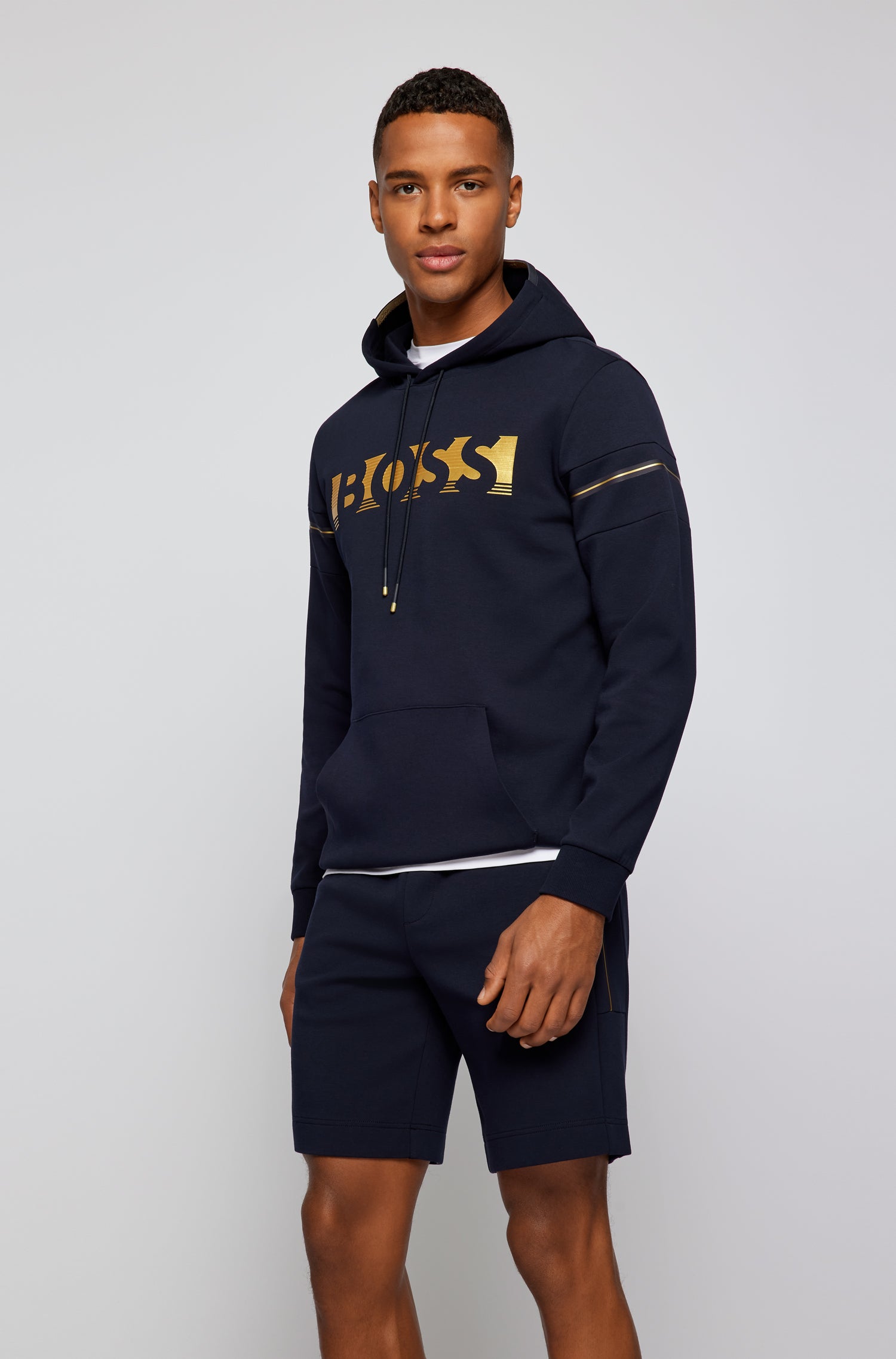 Hugo boss black sale and gold hoodie