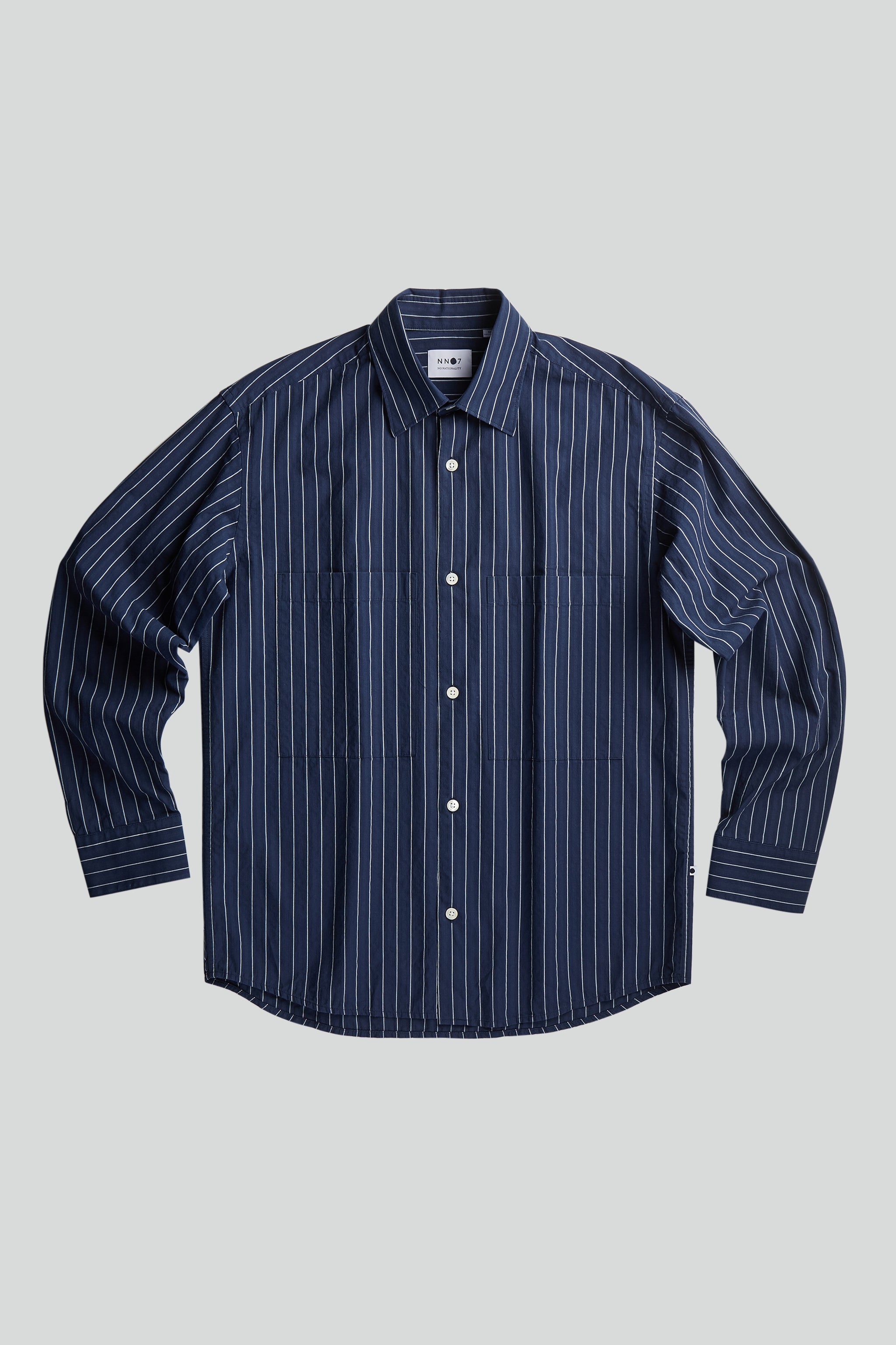 NN07 Freddy Shirt Navy Stripe