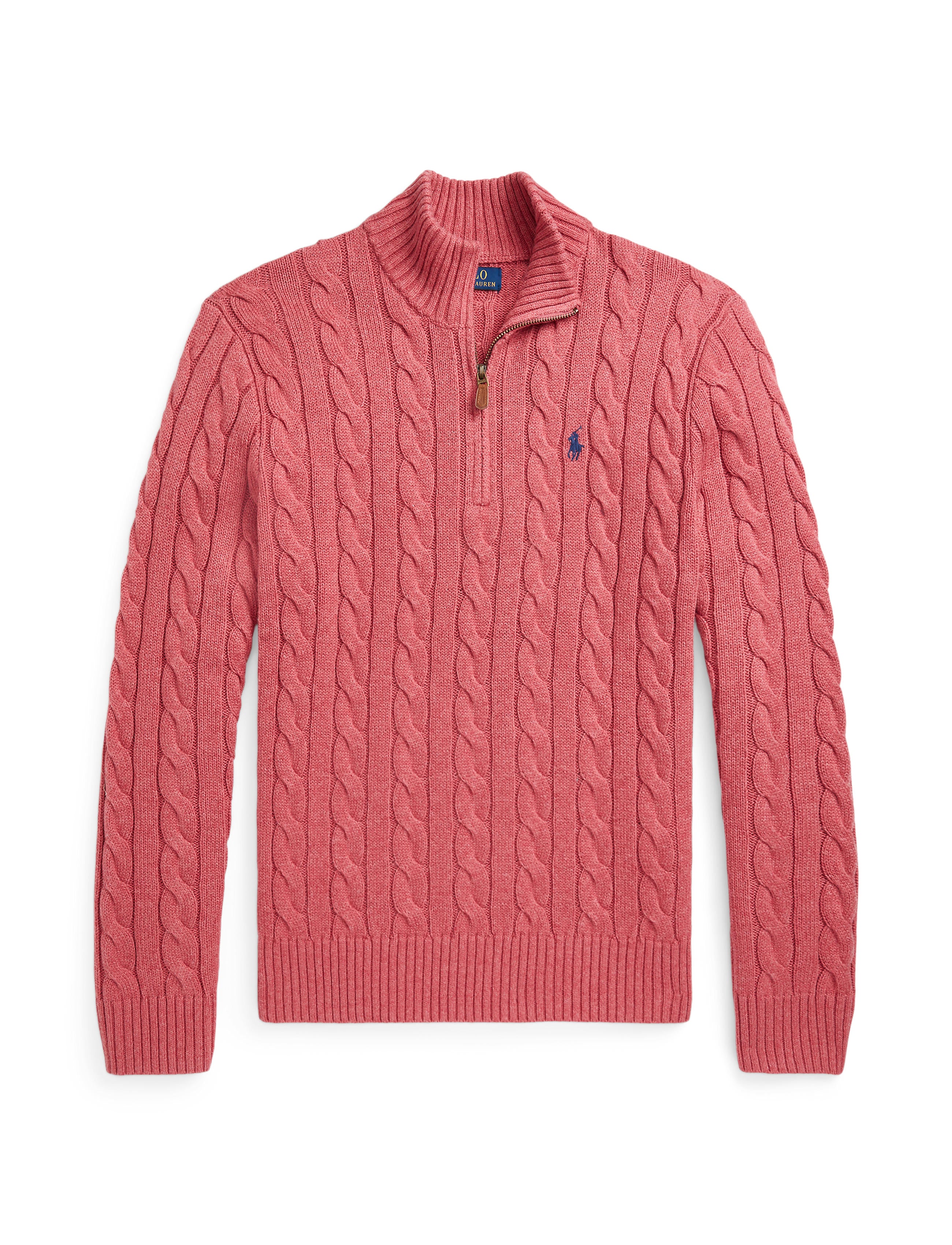 Polo ralph lauren cable discount knit cotton 1/4-zip sweater