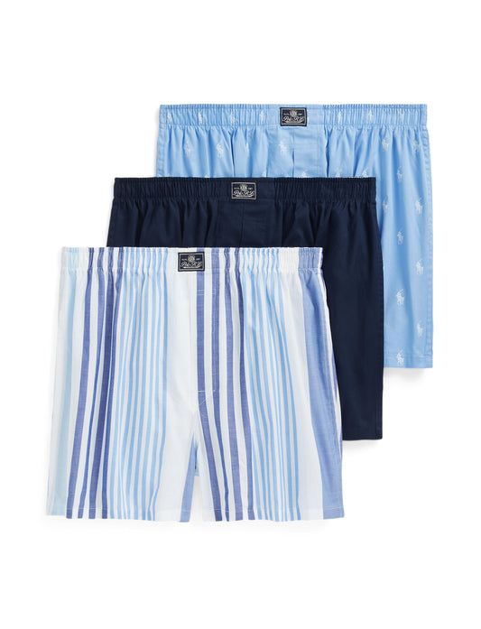 Sz XL] Polo Ralph Lauren 3-Pack Boxer Briefs Underwear Blue Red