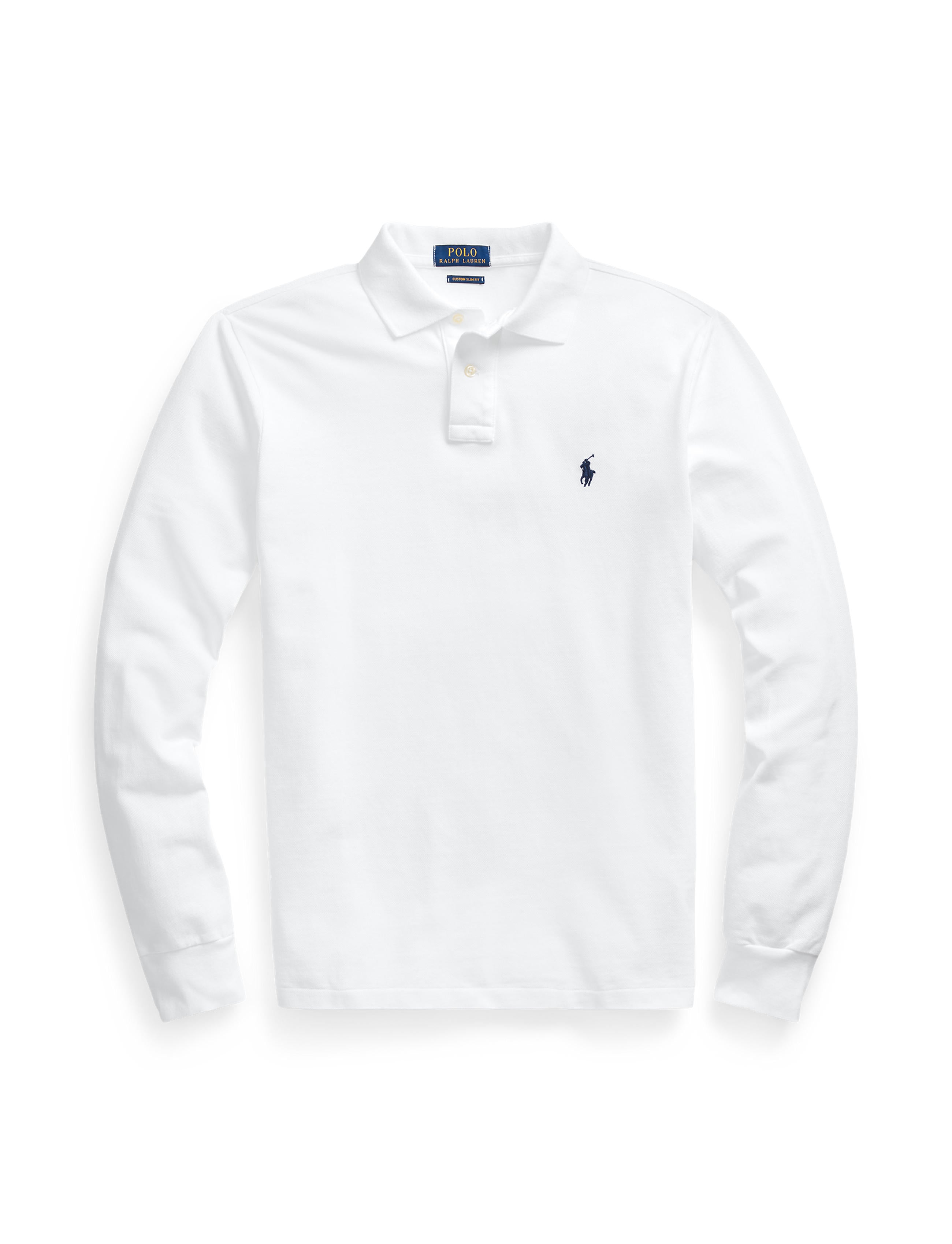 Polo Ralph Lauren Custom Slim Long Sleeve Polo White
