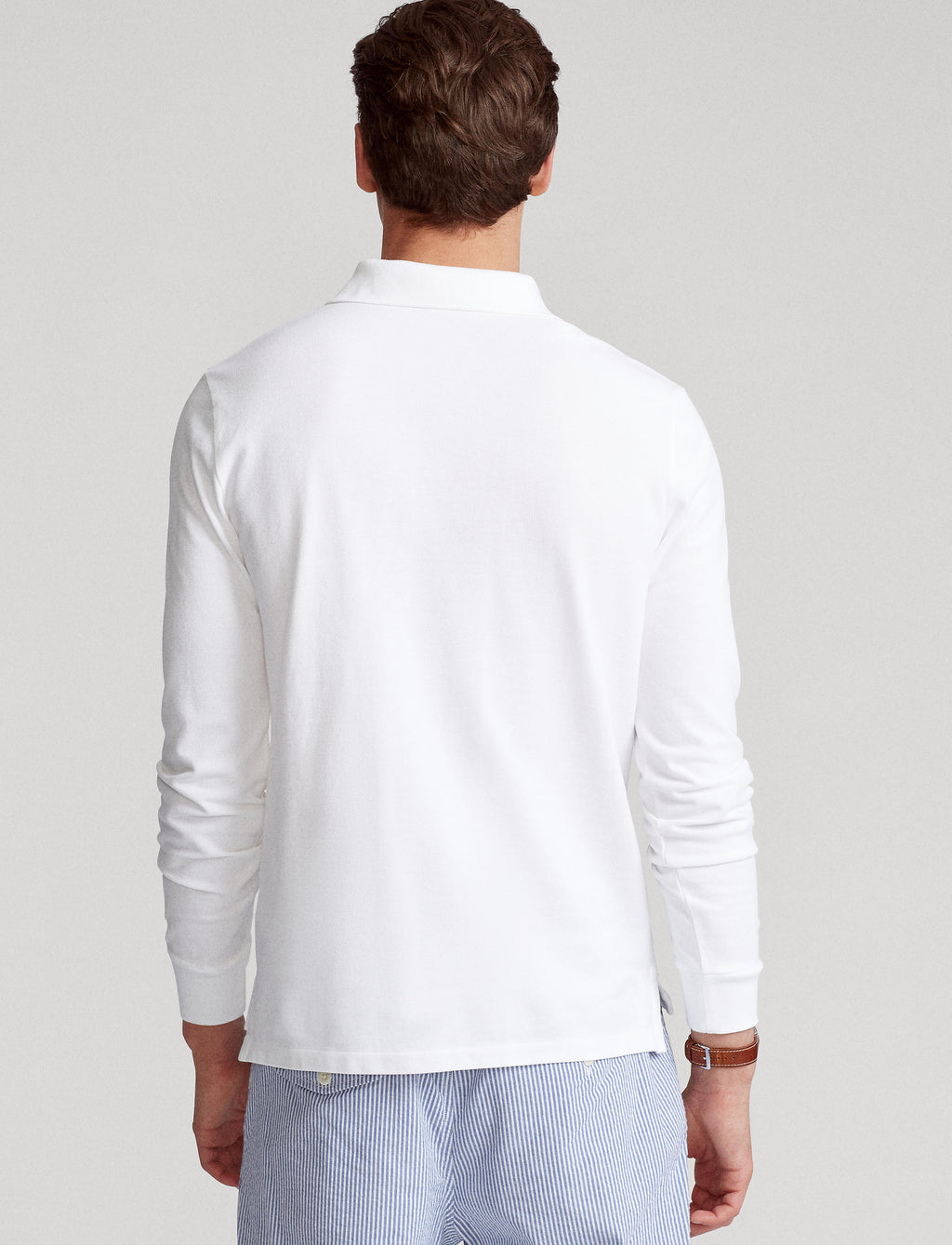 Polo Ralph Lauren Custom Slim Long Sleeve Polo White