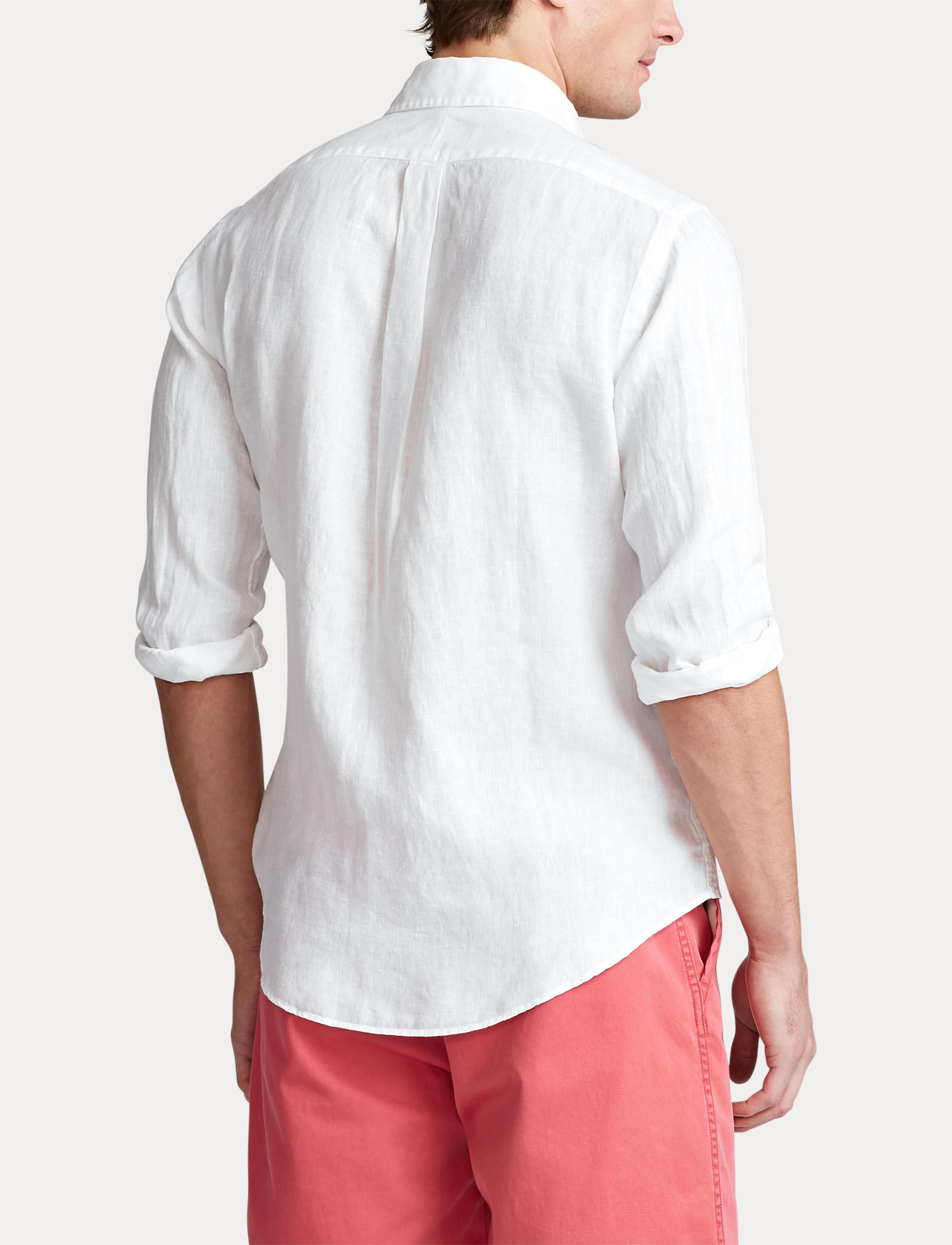 Polo ralph lauren top white linen shirt