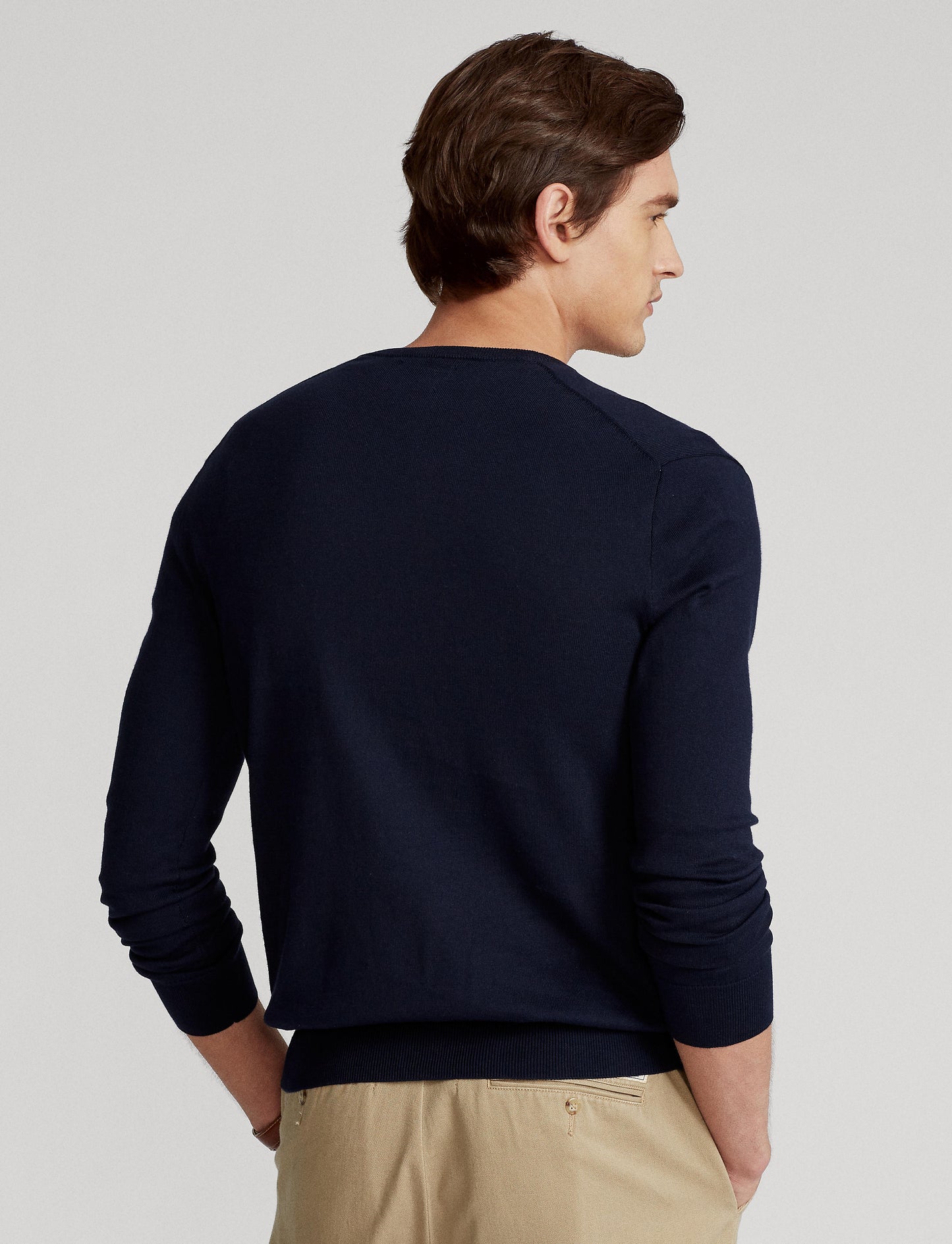 Polo Ralph Lauren Slim Fit Cotton V-Neck Sweater Navy