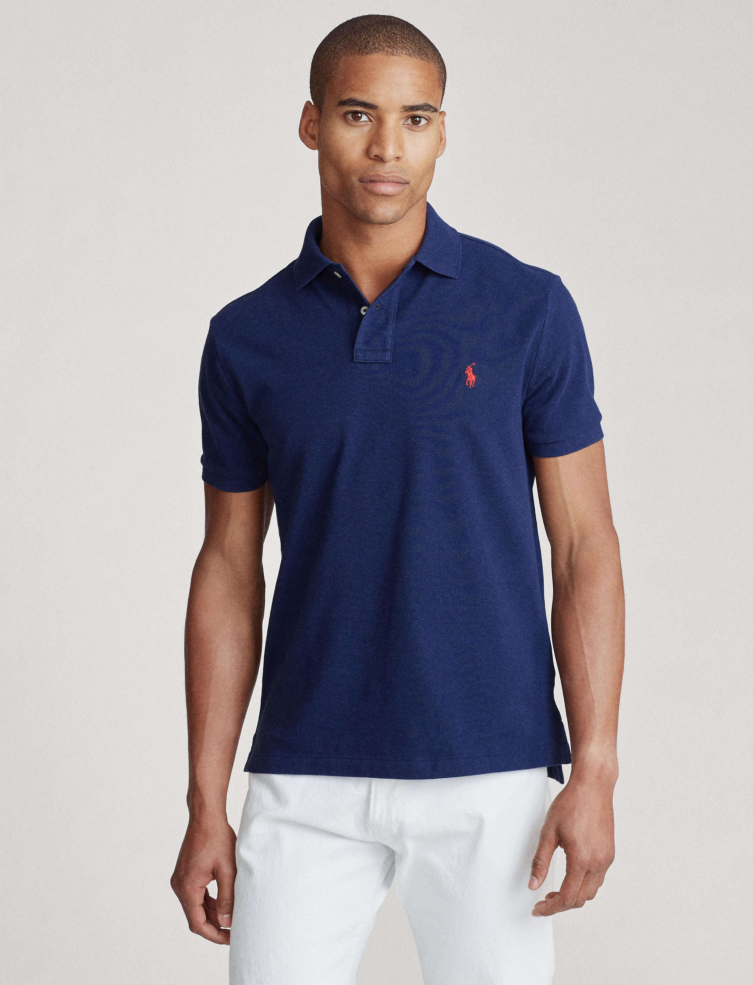 Ralph lauren slim fit best sale polo navy