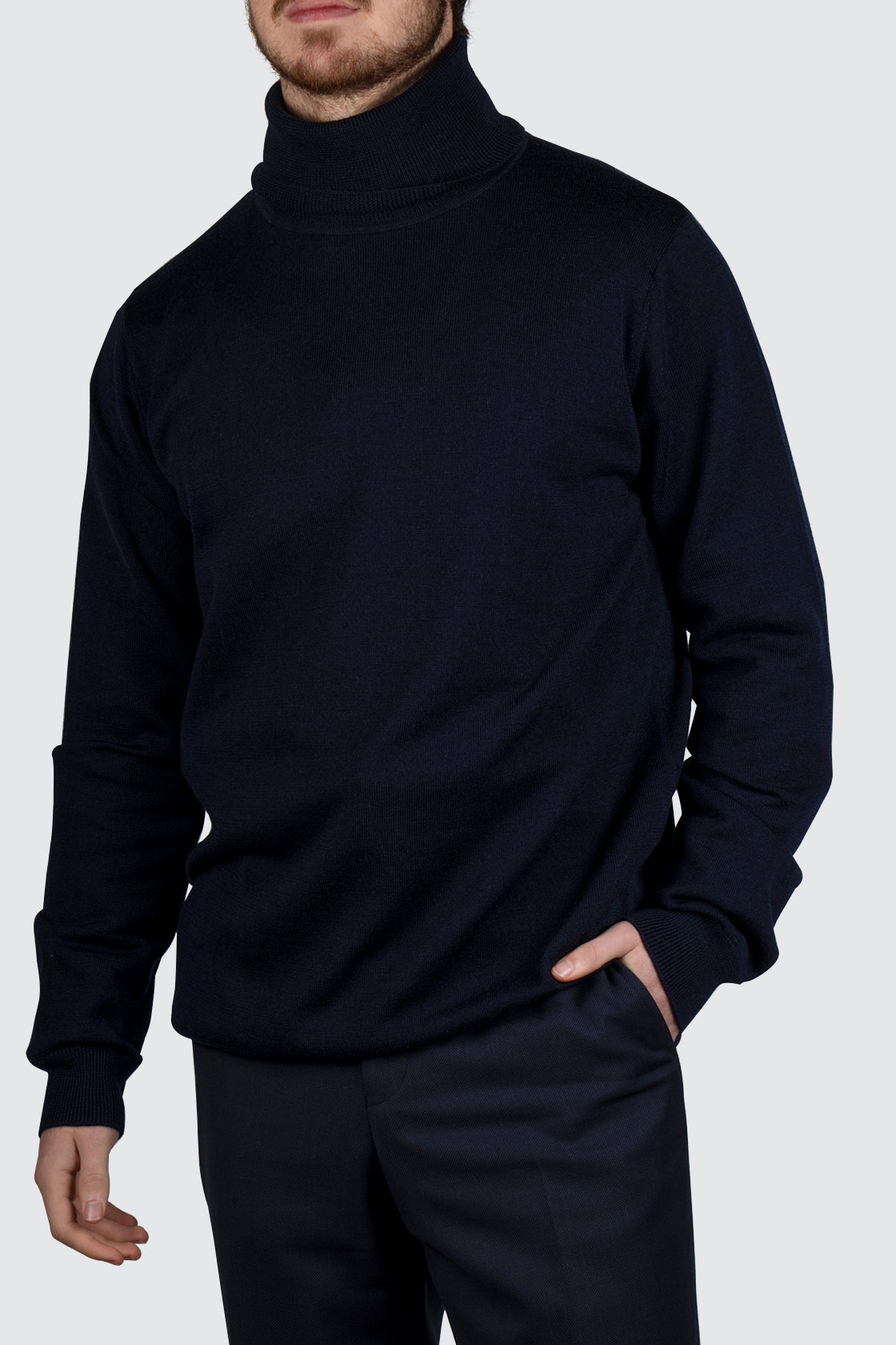 Wanaka Navy Roll Neck Jersey