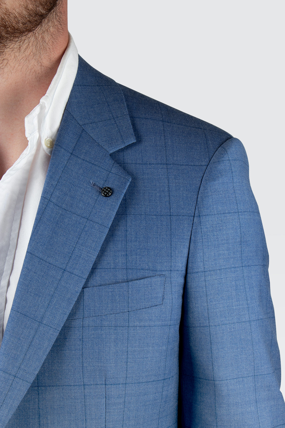 Routleys PE Suit Light Blue Windowpane