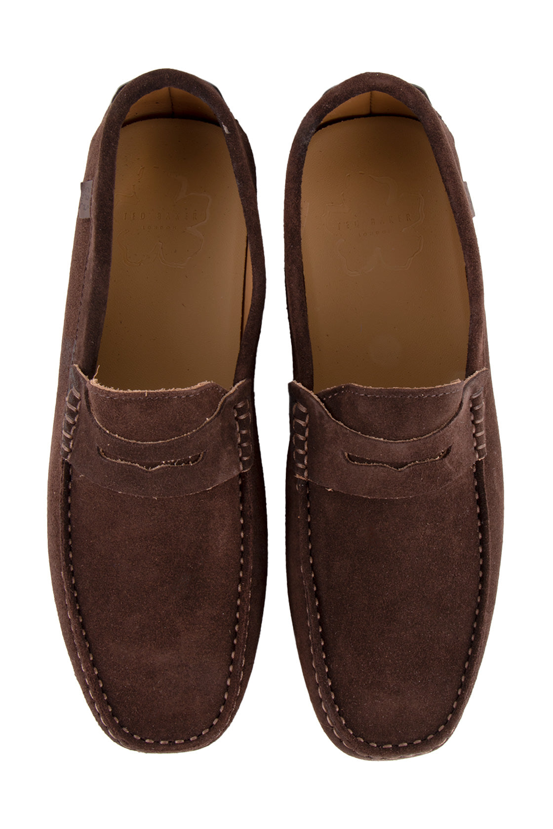 Ted Baker Allbert Suede Driving Shoes Chocolate
