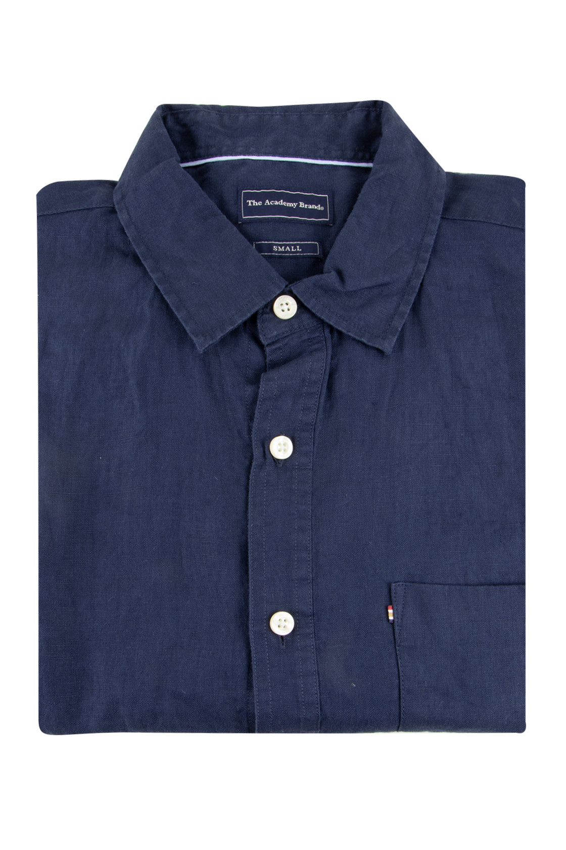 The Academy Hampton Linen Short Sleeve Shirt Navy