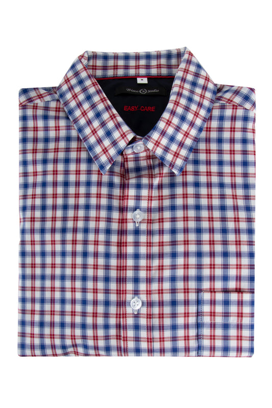 Trisco Studio Check LS Cotton Shirt Red/Blue