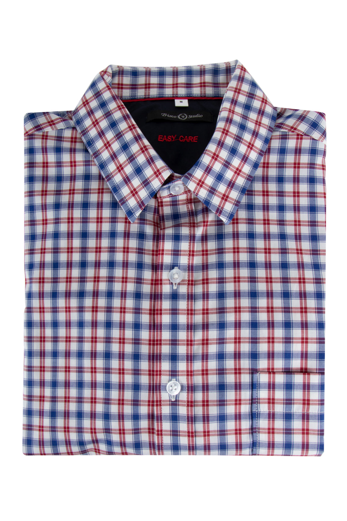 Trisco Studio Check LS Cotton Shirt Red/Blue