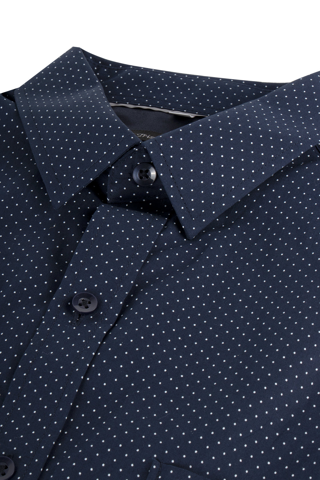 Trisco Studio Dots LS Cotton Shirt Navy